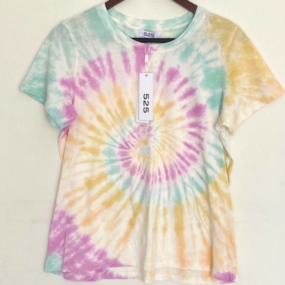 525 America Rainbow Pastel Tie Dye Tee
